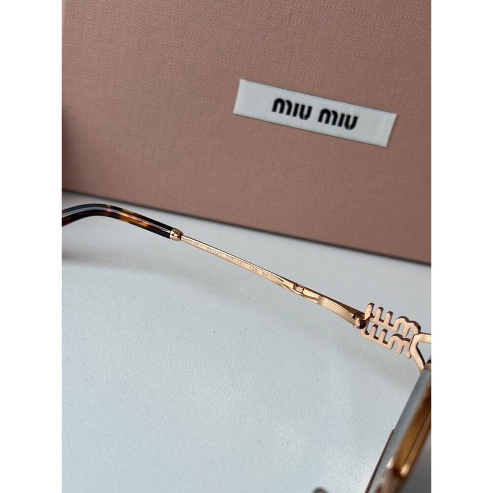 NEW Miu Miu MU52YS Rose Gold Blue Metal Sunglasses - Picture 8 of 8